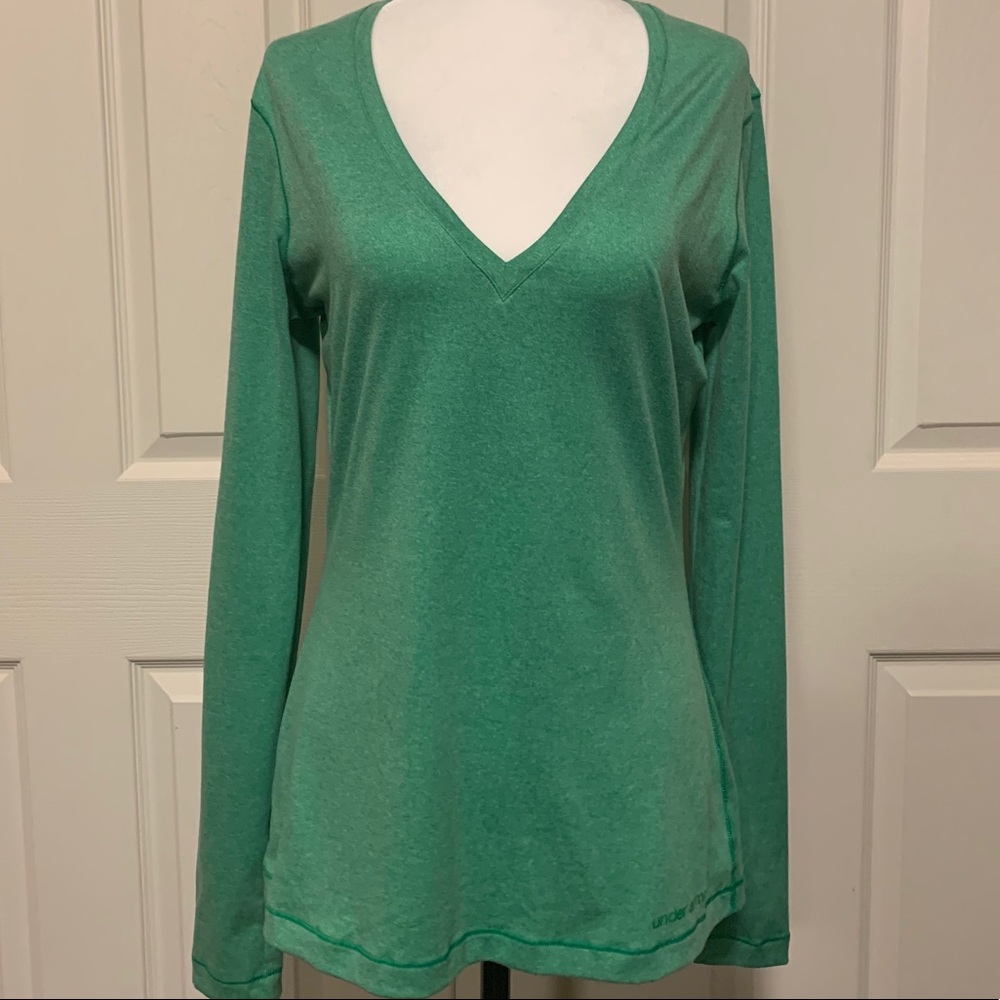 💥$11 - Under Armour Long Sleeve Shirt - green - workout - size large👚
